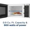 imageGE GCST09N1WWW Microwave Oven 900watt 7 Auto Cooking Settings ChildLock Technology Kitchen Essentials for The Countertop Dorm Room or Apartment 09 Cu Ft WhiteStainless Steel
