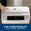imageGE Portable 3in1 Air Conditioner with Dehumidifier and Fan 9000 BTU Cooling for 250 sq ft rooms Includes Remote Vent Hose and Easy Window Install Kit WiFi ampamp SMART Connected White11000 BTU