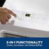 imageGE Portable 3in1 Air Conditioner with Dehumidifier and Fan 9000 BTU Cooling for 250 sq ft rooms Includes Remote Vent Hose and Easy Window Install Kit WiFi ampamp SMART Connected White8000 BTU Front Vent