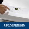 imageGE Portable 3in1 Air Conditioner with Dehumidifier and Fan 9000 BTU Cooling for 250 sq ft rooms Includes Remote Vent Hose and Easy Window Install Kit WiFi ampamp SMART Connected White9000 BTU Front Vent