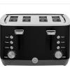 imageGE Stainless Steel 4 Slice Toaster  Extra Wide Slots for Bagels Breads Waffles ampamp More  7 Shade Options  Countertop Kitchen Essentials  1500 wattBlack