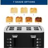 imageGE Stainless Steel 4 Slice Toaster  Extra Wide Slots for Bagels Breads Waffles ampamp More  7 Shade Options  Countertop Kitchen Essentials  1500 wattBlack