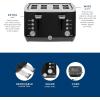 imageGE Stainless Steel 4 Slice Toaster  Extra Wide Slots for Bagels Breads Waffles ampamp More  7 Shade Options  Countertop Kitchen Essentials  1500 wattBlack