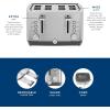imageGE Stainless Steel 4 Slice Toaster  Extra Wide Slots for Bagels Breads Waffles ampamp More  7 Shade Options  Countertop Kitchen Essentials  1500 wattStainless Steel