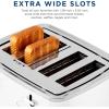 imageGE Stainless Steel 4 Slice Toaster  Extra Wide Slots for Bagels Breads Waffles ampamp More  7 Shade Options  Countertop Kitchen Essentials  1500 wattWhite