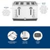 imageGE Stainless Steel 4 Slice Toaster  Extra Wide Slots for Bagels Breads Waffles ampamp More  7 Shade Options  Countertop Kitchen Essentials  1500 wattWhite