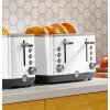 imageGE Stainless Steel 4 Slice Toaster  Extra Wide Slots for Bagels Breads Waffles ampamp More  7 Shade Options  Countertop Kitchen Essentials  1500 wattWhite