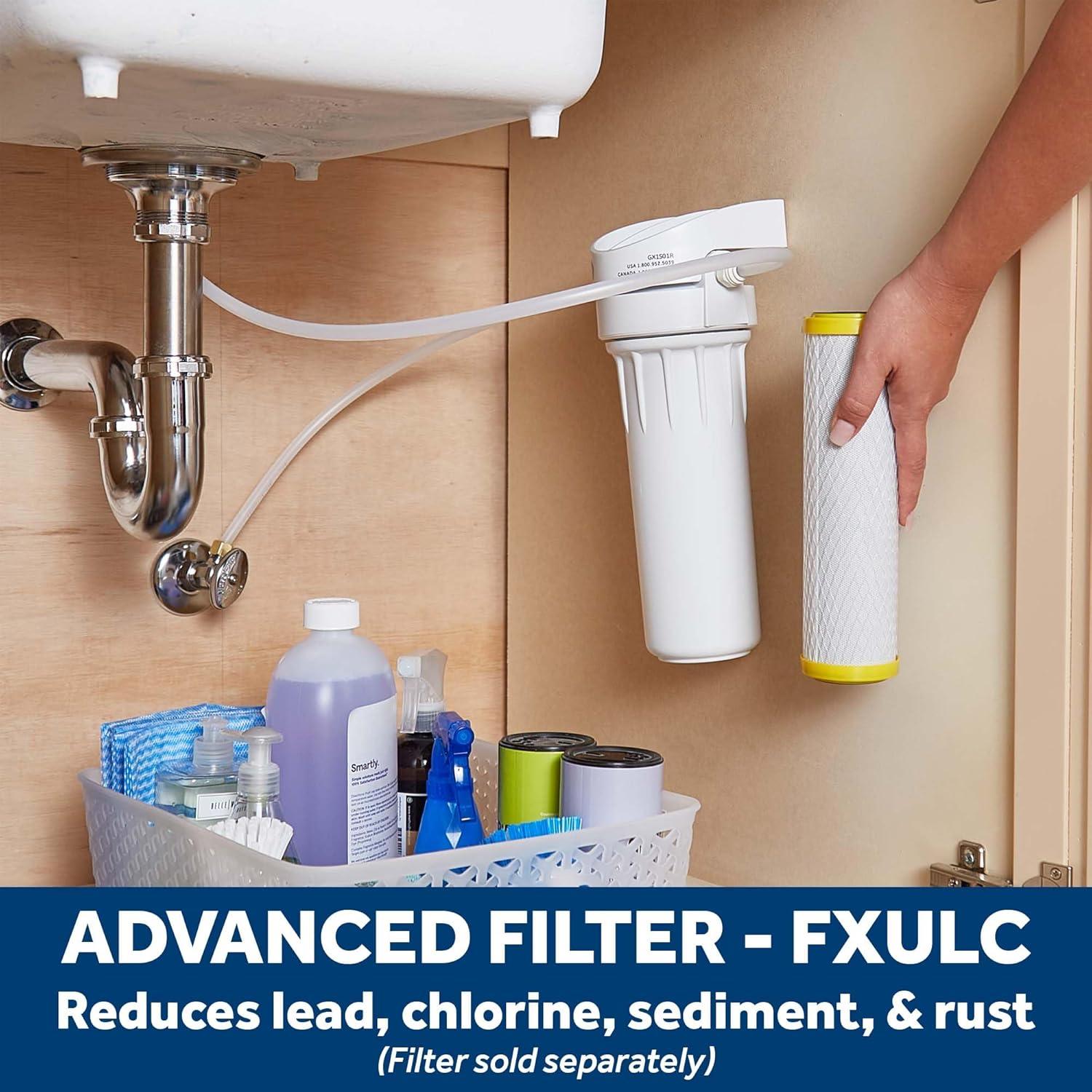 imageGE Water Filter System for Entire Home Water Filtration System Reduces Lead Asbestos ampamp More Install Kit ampamp Accessories Included Replace Filters FXUTC FXULC FXUVC Every 6 Months GX1S01R
