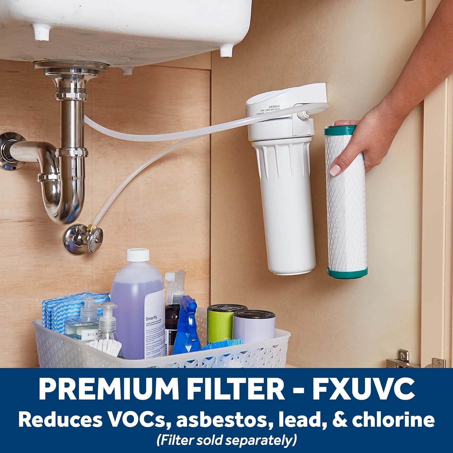 imageGE Water Filter System for Entire Home Water Filtration System Reduces Lead Asbestos ampamp More Install Kit ampamp Accessories Included Replace Filters FXUTC FXULC FXUVC Every 6 Months GX1S01R