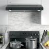 imageGE 30quot Energy Star Certified Under The Cabinet Hood with Convertible Duct Vertical and rear exhaust with 2 Speed Exhaust Fan Reusable Filter and LED Lights in Stainless SteelBlack