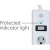 imageGE 6Outlet Surge Protector 10 Ft Extension Cord Power Strip 800 Joules Flat Plug TwisttoClose Safety Covers ETL Listed White 14092White