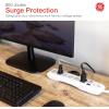 imageGE 6Outlet Surge Protector 10 Ft Extension Cord Power Strip 800 Joules Flat Plug TwisttoClose Safety Covers ETL Listed White 14092White