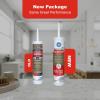 imageGE Advanced Silicone Caulk for Kitchen ampamp Bathroom White 10 fl oz Cartridge 1 Pack  100 Waterproof Silicone Sealant 5X Stronger Adhesion Shrink ampamp Crack ProofClear