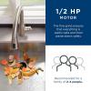 imageGE Continuous Feed Garbage Disposal 13 Horsepower Good for Grinding Fruit Peels Cooked Pasta ampamp Cereal Easy Install Kit Included NonCorded Recommended for 12 Person HomesGFC520N 12 HP NonCorded