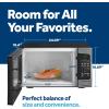imageGE Countertop Microwave Oven1 200watt Capacity 20 Cubic Ft 8 Auto Setting Cooking Settings ChildLock Technology Kitchen Essentials for the Countertop Dorm Room or Apartment Stainless SteelBlack