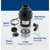 imageGE Disposall Continuous Feed 34 Horsepower Motor Garbage Disposer Good for Grinding Vegetable Peels ampamp Small Bones Easy Install Kit NonCorded Recommended for 24 Person Homes GFC720NGFC765W 34 HP Corded Universal 3 Bolt