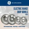 imageGE GE68C OEM 6quot and 8quot Drip Pan Kit Chrome Appliances Electric Range or Stoves Kitchen Solid Black