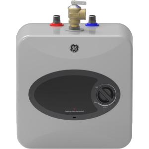 imageGE Appliances 6 Gallon Versatile Mini Tank Electric Water Heater with Adjustable Thermostat Easily Installs Under Sink 120vGray
