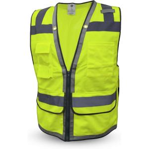 imageGE SAFETY HEAVY DUTY SURVEYOR VEST  10 POCKET GREEN L