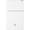 imageGE Mini Fridge With Freezer  31 Cubic Ft  DoubleDoor Design With Glass Shelves Crisper Drawer ampamp Spacious Freezer  Small Refrigerator Perfect for the Garage Dorm Room or Bedroom  Clean SteelWhite