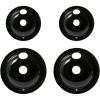 imageGE Stove Drip Pans  Electric Stove Burner Drip Pans  4 Piece Set 6quot and 8quot Drip Pan Kit  Porcelain Range Replacement Stove Burner Bowls6 in  8 in