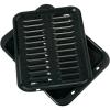 imageGeneral Electric GE Appliances Broiler Pan with Rack for Oven NonStick Pan 2 Piece Black Porcelain Coated Carbon Steel Roasting Pan Durable and Dishwasher Safe WB48X10056 Genuine GE OEM PartPan