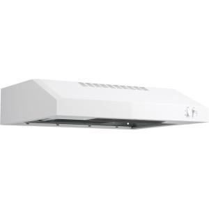 imageGE 30quot Energy Star Certified Under The Cabinet Hood with Convertible Duct Vertical and rear exhaust with 2 Speed Exhaust Fan Reusable Filter and LED Lights in Stainless SteelWhite