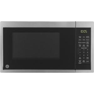 imageGE GCST09N1WWW Microwave Oven 900watt 7 Auto Cooking Settings ChildLock Technology Kitchen Essentials for The Countertop Dorm Room or Apartment 09 Cu Ft WhiteStainless Steel