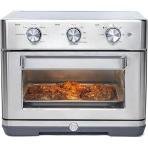 imageGE Mechanical Air Fryer Toaster Oven  Accessory Set  Convection Toaster with 7 Cook Modes  Large Capacity Oven  Fits 12quot Pizza  Countertop Kitchen Essentials  Stainless SteelMechanical Controls