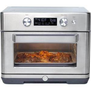 imageGE Mechanical Air Fryer Toaster Oven  Accessory Set  Convection Toaster with 7 Cook Modes  Large Capacity Oven  Fits 12quot Pizza  Countertop Kitchen Essentials  Stainless SteelDigital Controls