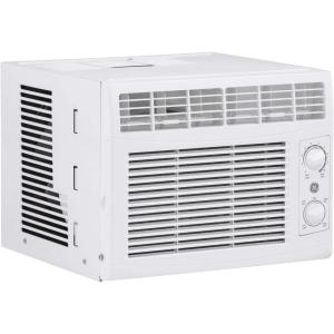 imageGE Window Air Conditioner Unit 5000 BTU for Small Rooms up to 150 sq ft with Manual Adjustable Fan and Cooling Settings Perfect for Small Bedroom or Living Room Easy Install Kit Included WhiteWhite