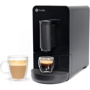 imageProfile GE Automatic Espresso Machine  Milk Frother  Brew in 90 Seconds  20 Bar Pump Pressure for Balanced Extraction  Five Adjustable Grind Size Levels  WiFi Connected for Customization  BlackAutomatic Espresso