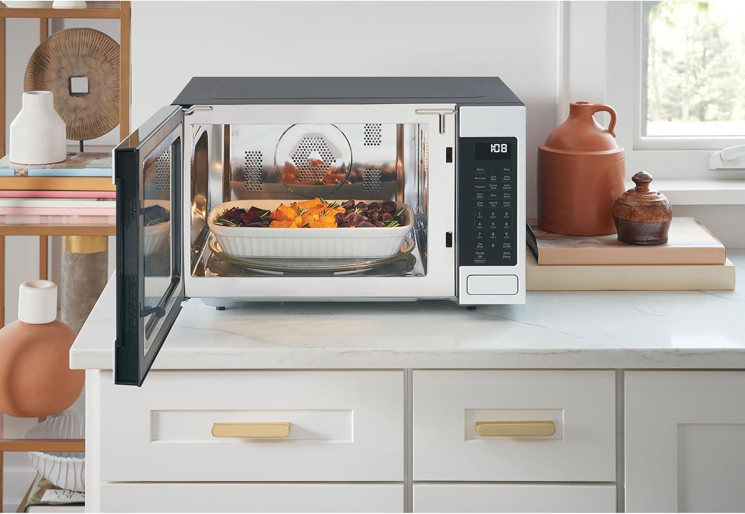 imageCaf CEB515P3NDS Countertop Convection Microwave Oven Broil AutoCook Roast Defrost Warm ScantoCook WiFiConnectivity 1000 Watts Smart Home ampamp Kitchen Essentials New 15 Cu Ft Matte BlackStainless Steel