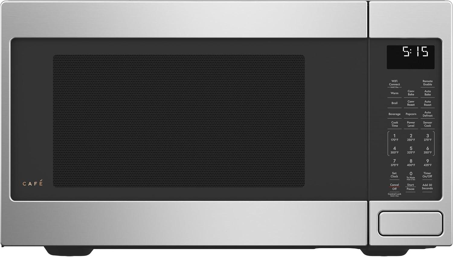 imageCaf CEB515P3NDS Countertop Convection Microwave Oven Broil AutoCook Roast Defrost Warm ScantoCook WiFiConnectivity 1000 Watts Smart Home ampamp Kitchen Essentials New 15 Cu Ft Matte BlackStainless Steel