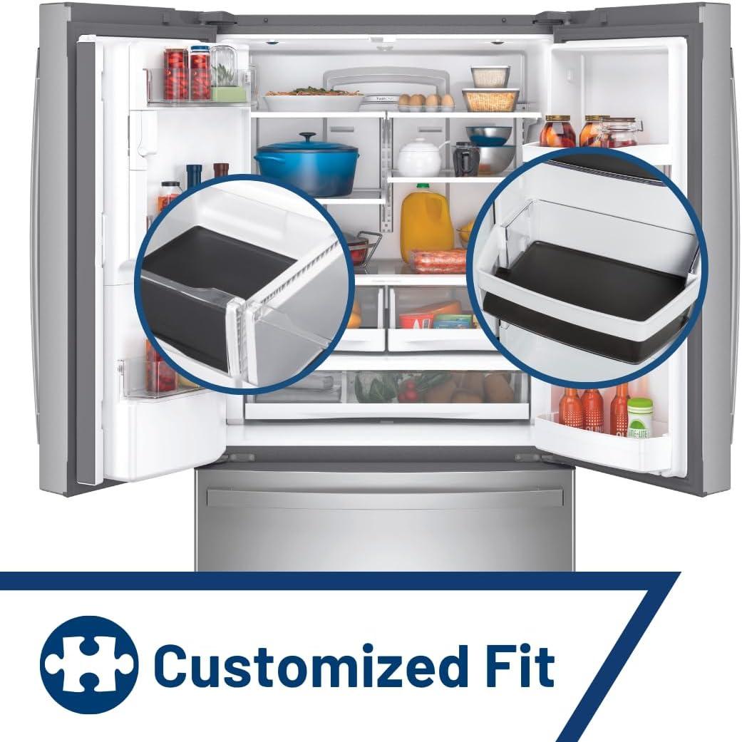 imageGE Appliances Refrigerator Drawer ampamp Bin Liners with Microban for Counter Depth Refrigerators  Durable EasyClean AntiMicrobial ProtectionCounter Depth Models