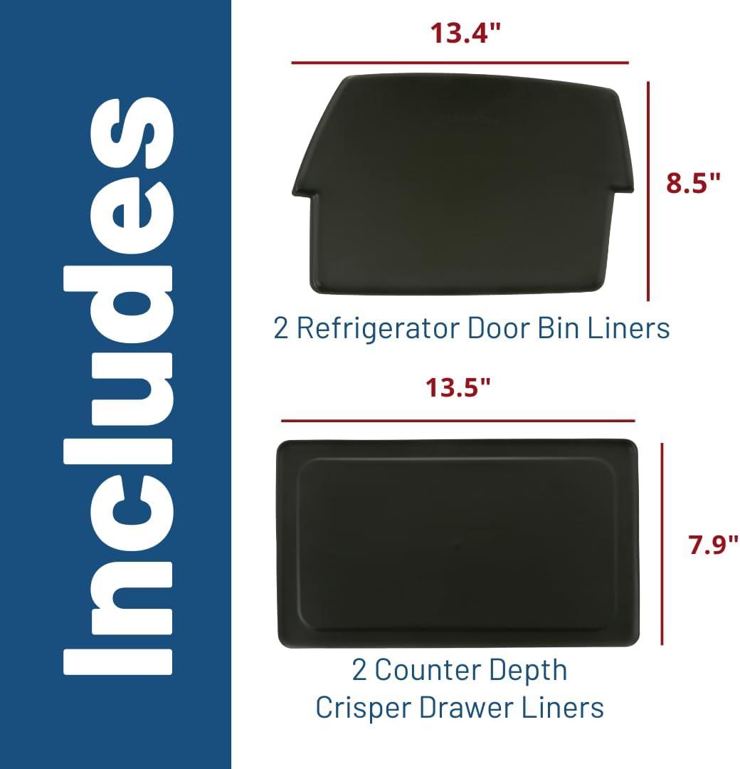 imageGE Appliances Refrigerator Drawer ampamp Bin Liners with Microban for Counter Depth Refrigerators  Durable EasyClean AntiMicrobial ProtectionCounter Depth Models