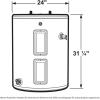 imageGE Appliances 26 Gallon Versatile Electric Water Heater with Adjustable Thermostat ampamp Drain Valve Side Port Lowboy 240 Volt26 Gallon Top Port
