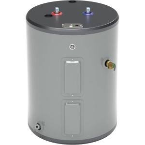 imageGE Appliances 18 Gallon Versatile Electric Water Heater with Adjustable Thermostat ampamp Drain Valve Side Port Lowboy Point of Use 240 Volt26 Gallon Top Port