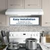 imageGE Under Cabinet Range Hood 2Speed 30Inch Kitchen Exhaust Fan Cooktop Lighting amp Included Filter Kitchen Essentials Top or Rear Exhaust Capability 200 CFM WhiteWhite