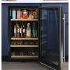 imageGE Wine Cooler amp Beverage Refrigerator  Mini Fridge With Lock amp Key Included  Complete With Oak Shelving Glass Exterior amp Warm Interior Lighting  Fits 109 Cans or 31 Wine Bottles  Stainless Steel