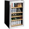 imageGE Wine Cooler amp Beverage Refrigerator  Mini Fridge With Lock amp Key Included  Complete With Oak Shelving Glass Exterior amp Warm Interior Lighting  Fits 109 Cans or 31 Wine Bottles  Stainless Steel