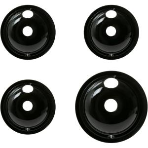 imageGE Stove Drip Pans  Electric Stove Burner Drip Pans  4 Piece Set 36 and 18 Drip Pan Kit  P119204XZ Style B Porcelain Range Replacement Stove Burner Bowls